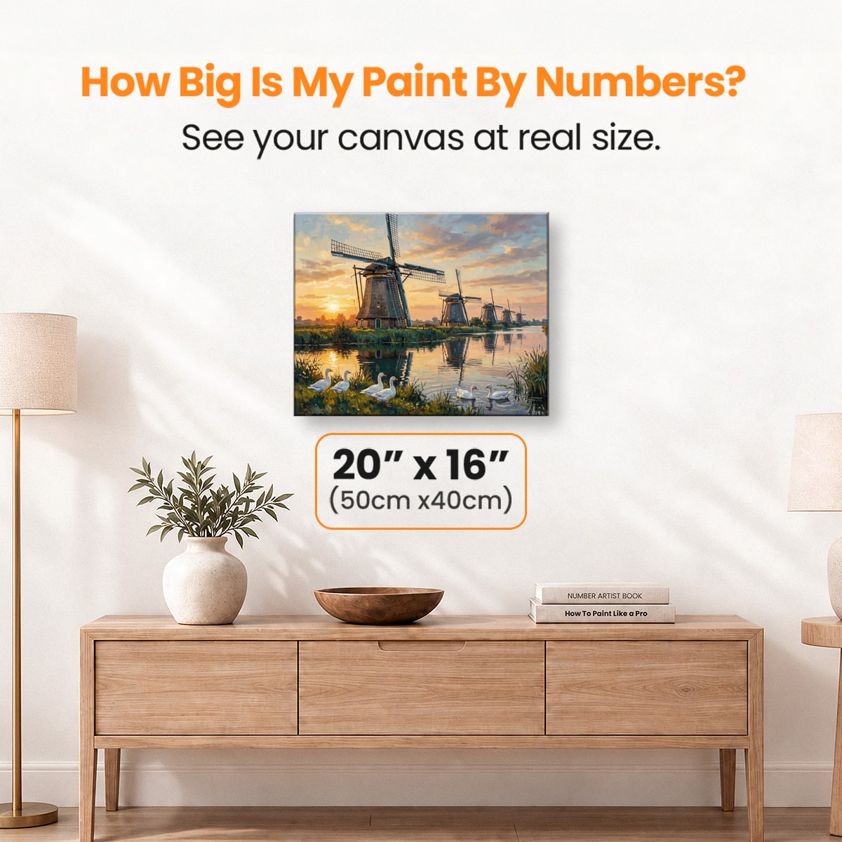 Kinderdijk Evening Calm - Number Artist Paint by Numbers Kits