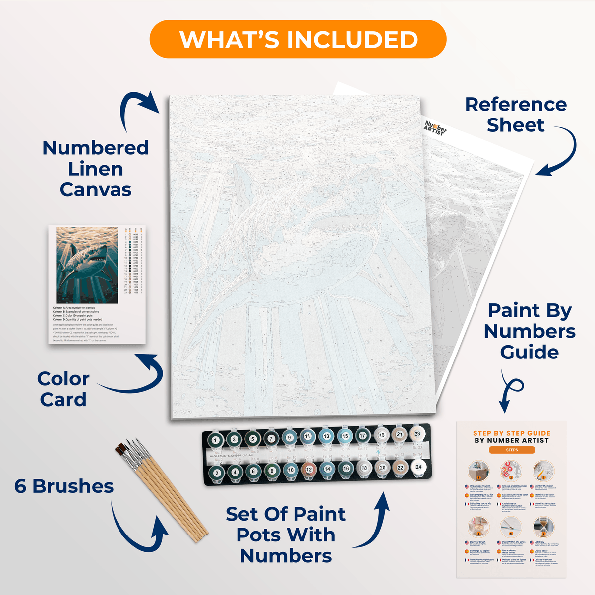 Lurking Great White - Number Artist Paint by Numbers Kits