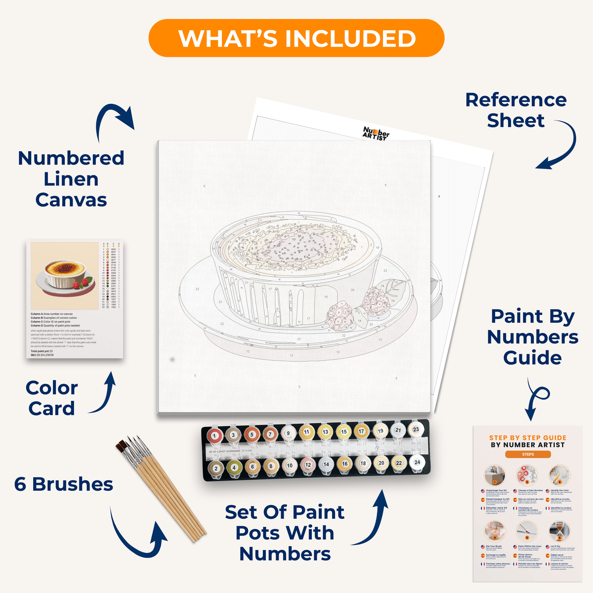 Delicate Creme Brulee - Number Artist Paint by Numbers Kits