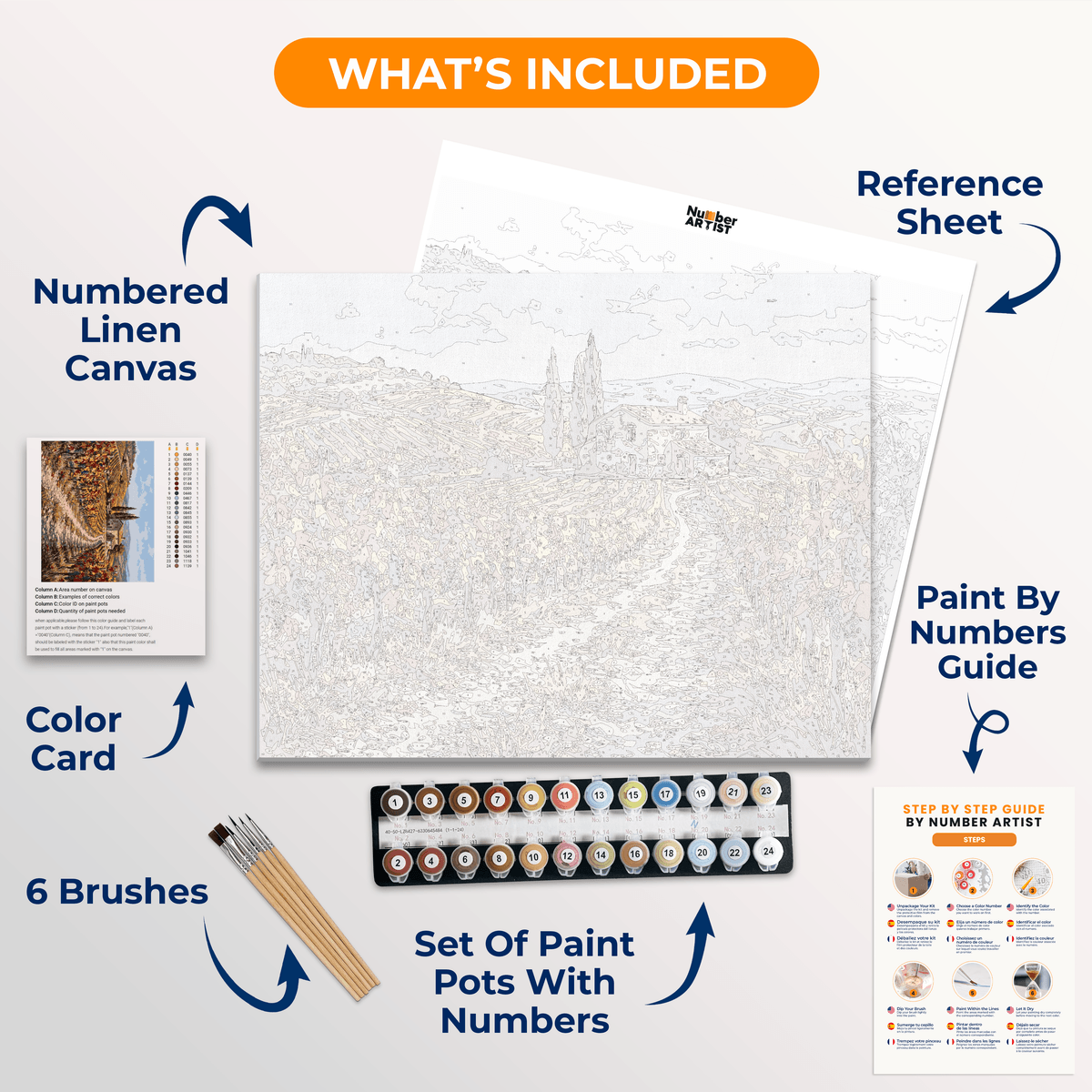 Tuscan Gold - Number Artist Paint by Numbers Kits