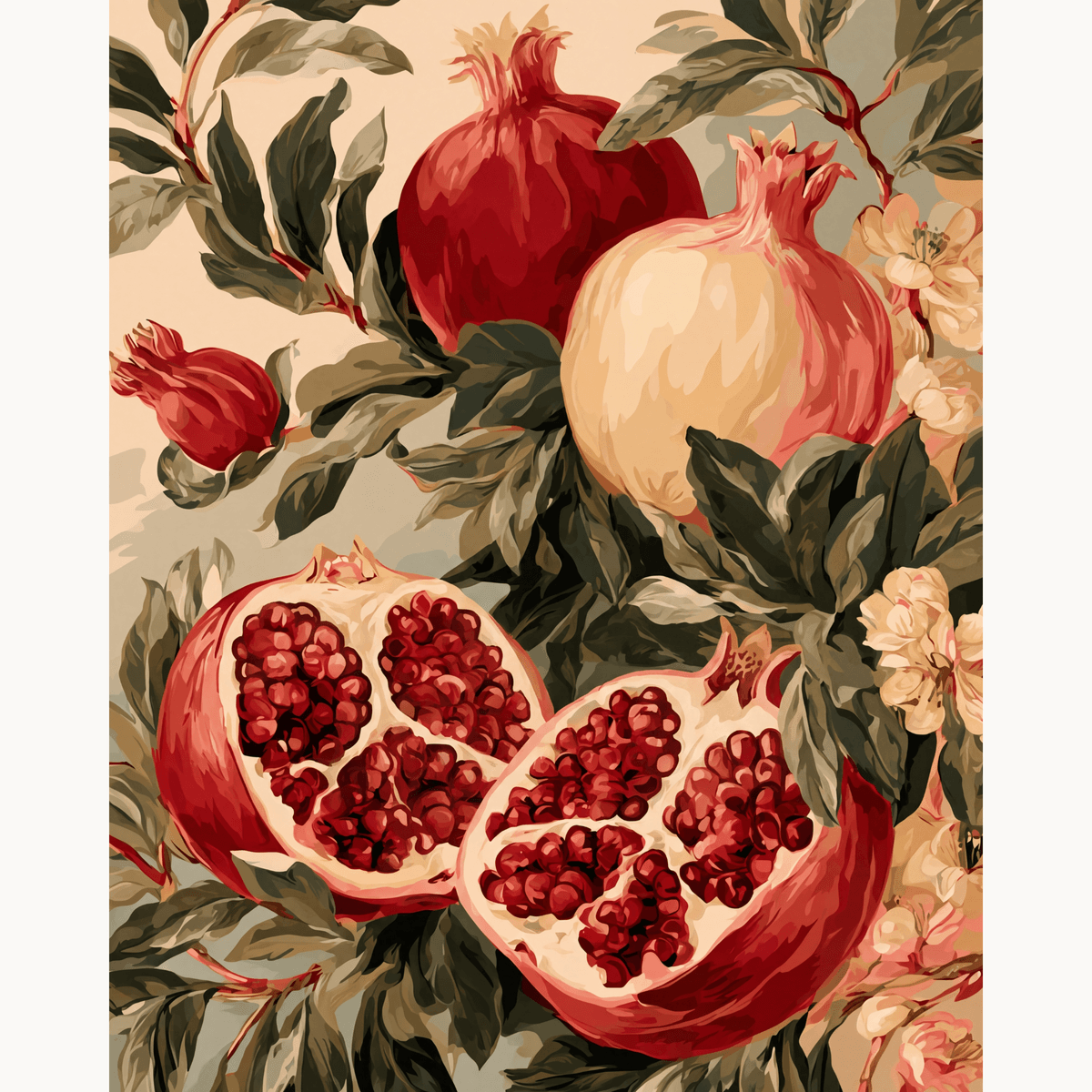 Ripe Pomegranates - Number Artist Paint by Numbers Kits
