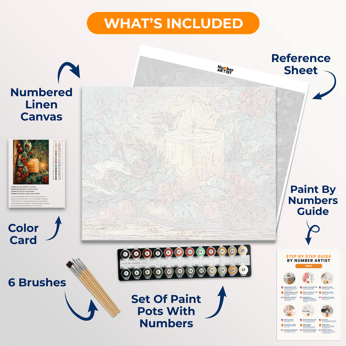 Red Berry Candle - Number Artist Paint by Numbers Kits