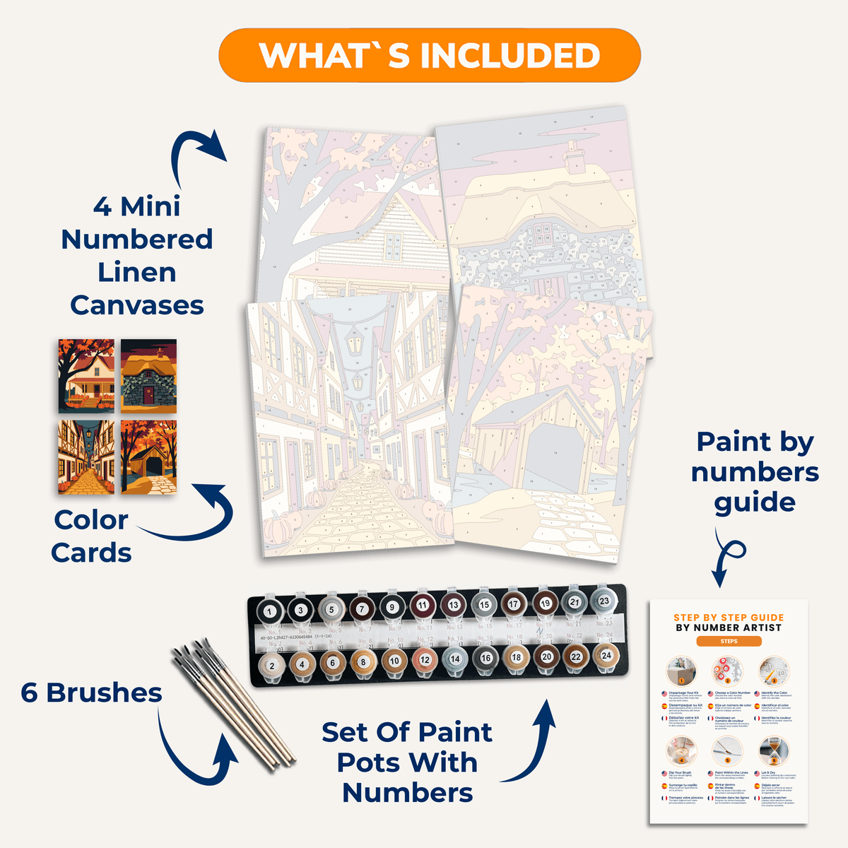 Autumn Village - Number Artist Paint by Numbers Kits