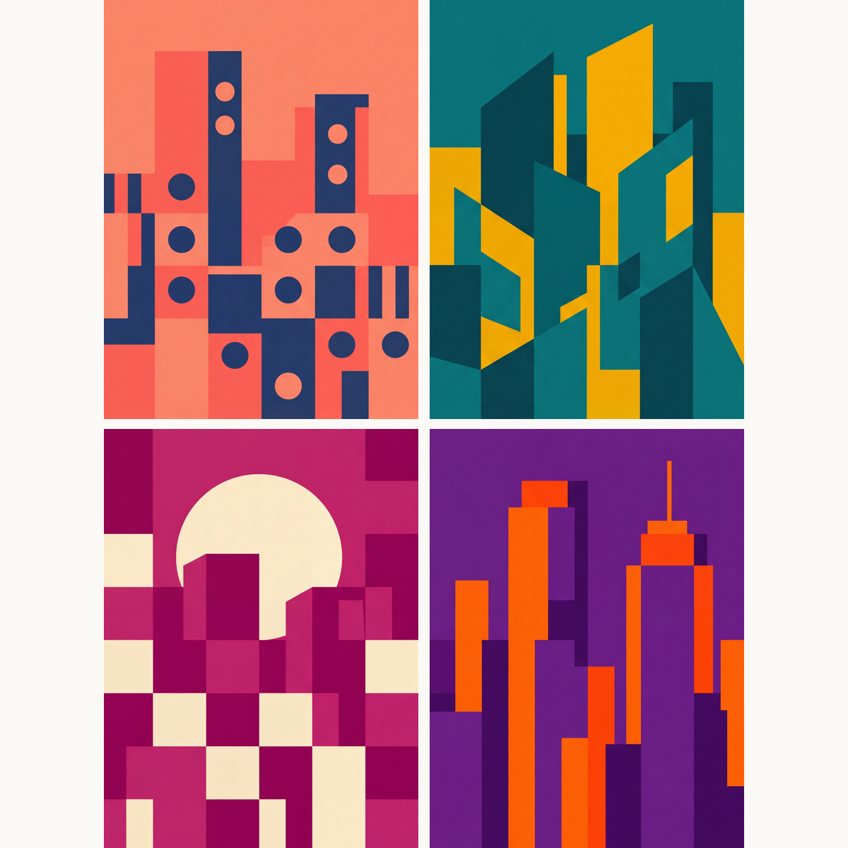 Geometric Cities - Number Artist Paint by Numbers Kits