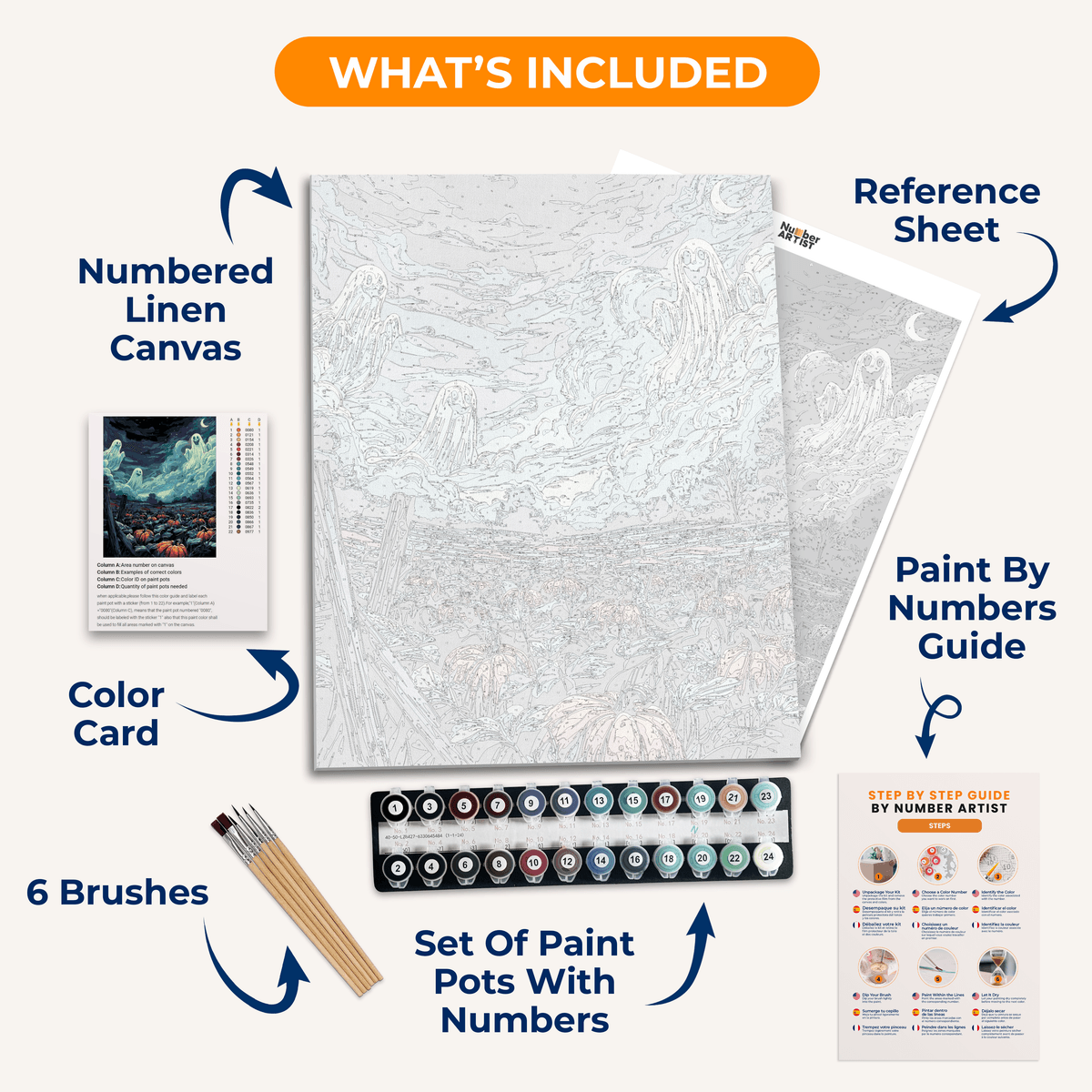 Ghostly Pumpkin Fields - Number Artist Paint by Numbers Kits