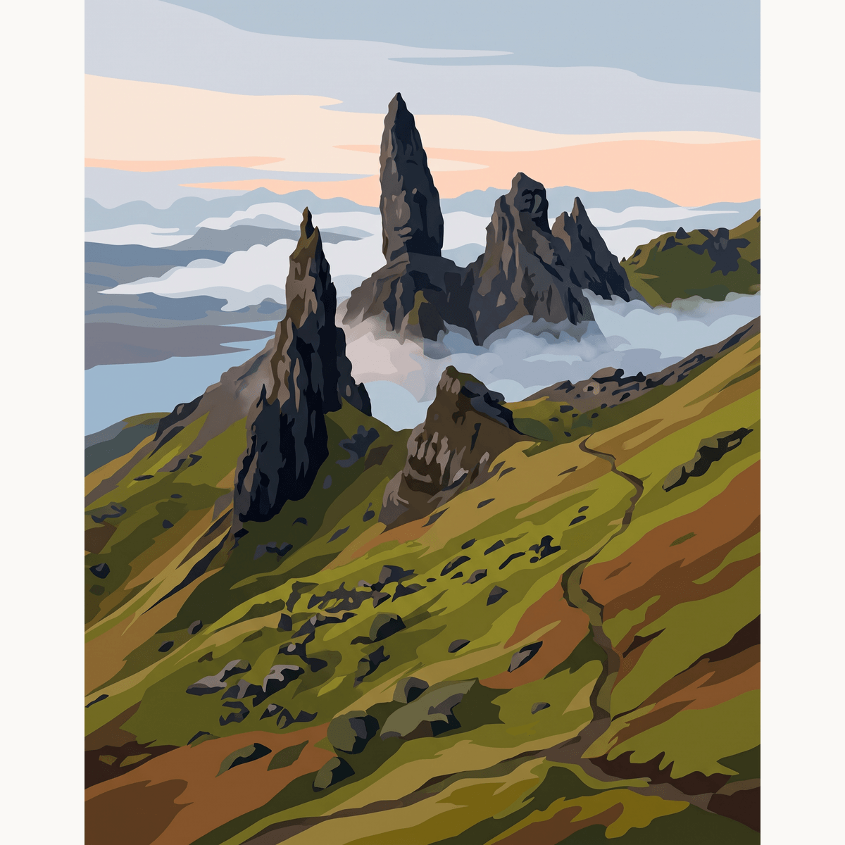 Storr Morning Mist - Number Artist Paint by Numbers Kits