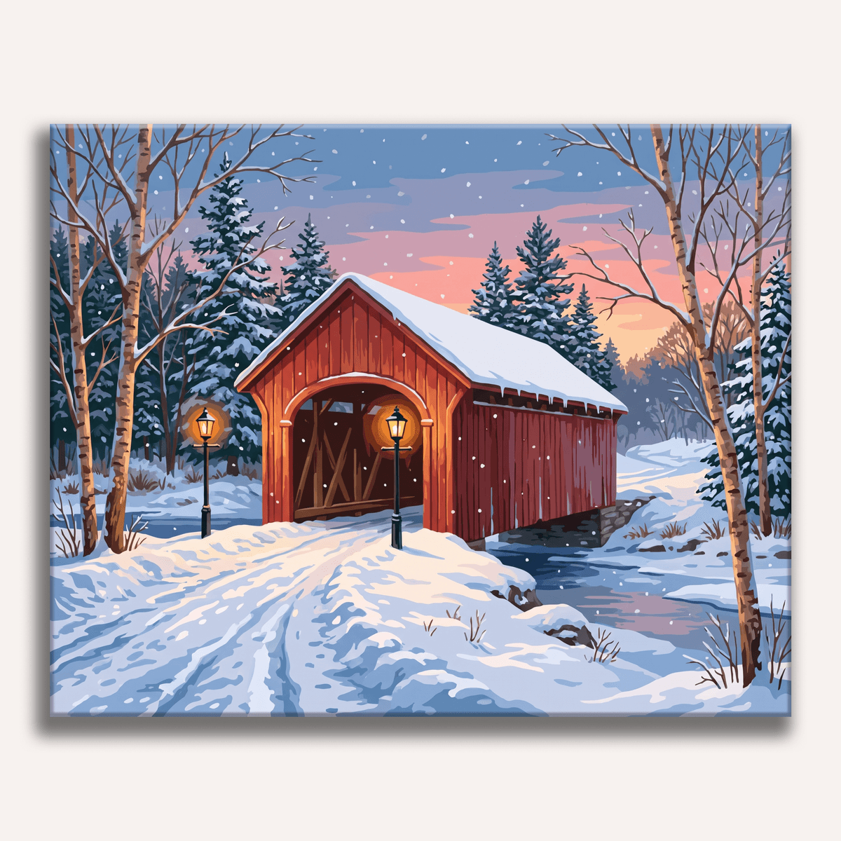 Covered Bridge Glow - Number Artist Paint by Numbers Kits