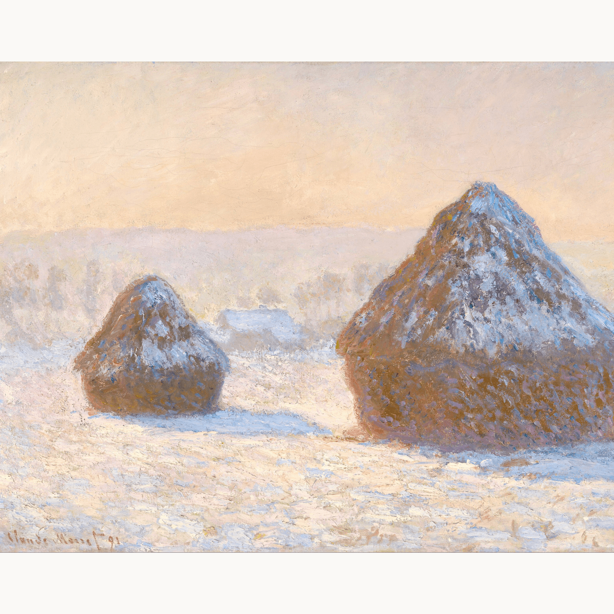 Wheatstacks, Snow Effect, Morning by Claude Monet - Number Artist Paint by Numbers Kits