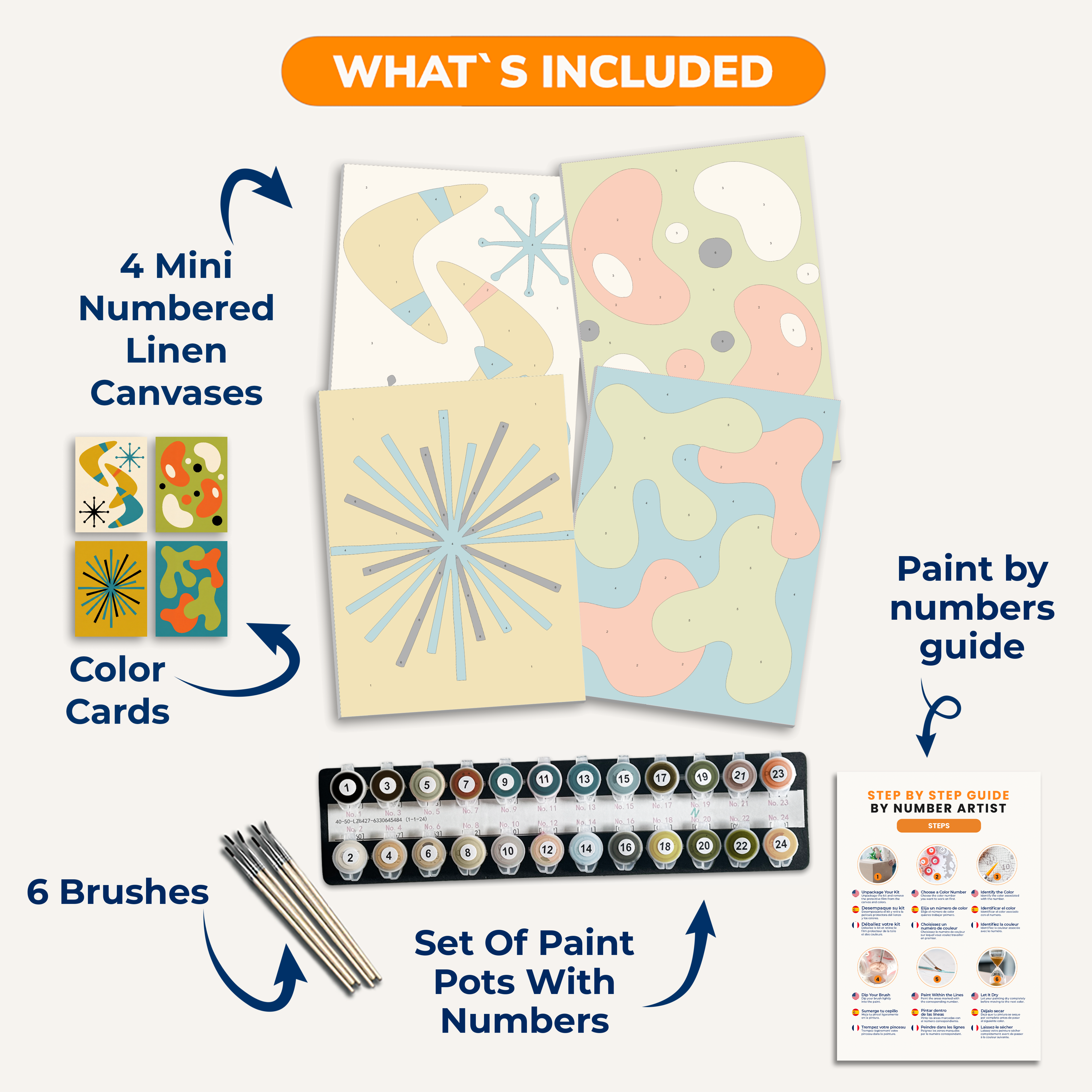 Atomic Age Abstracts - Number Artist Paint by Numbers Kits