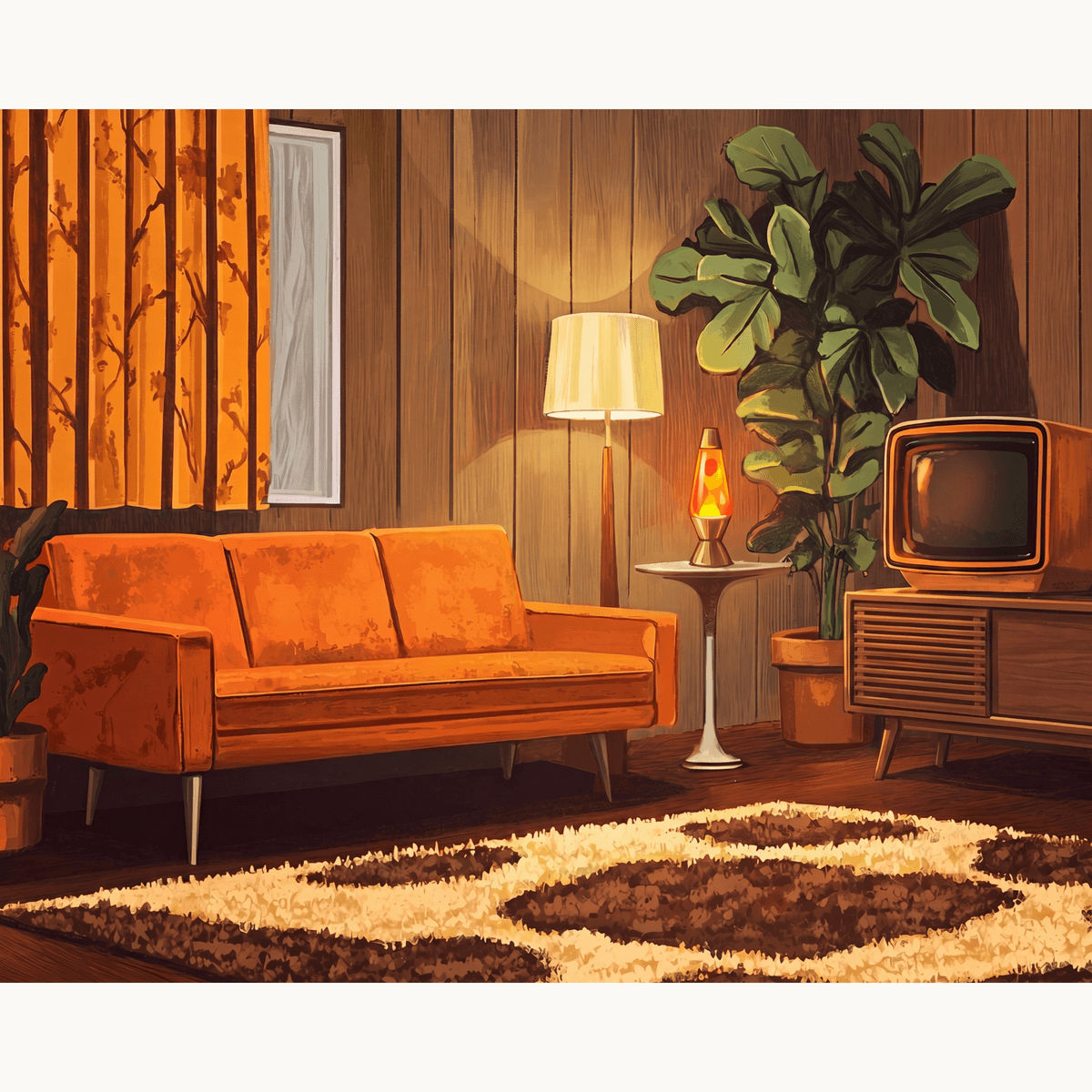 Late 60s Living Room - Number Artist Paint by Numbers Kits