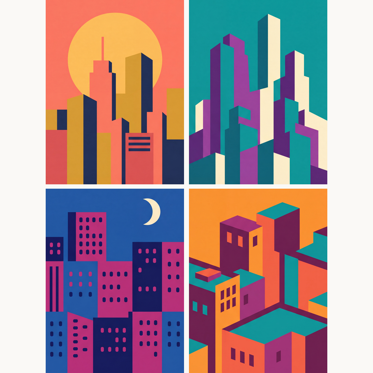 Modern Cityscapes - Number Artist Paint by Numbers Kits