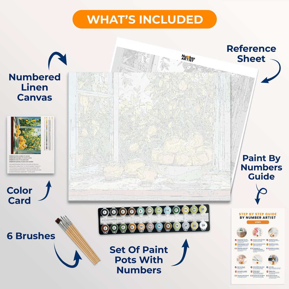 Lemon Foliage - Number Artist Paint by Numbers Kits