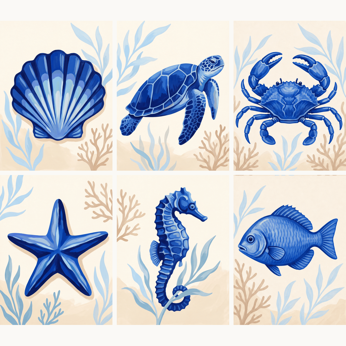Coastal Blue - Number Artist Paint by Numbers Kits