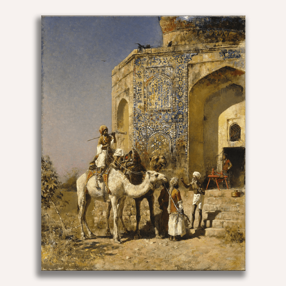 The Old Blue-Tiled Mosque Outside of Delhi India by Edwin Lord Weeks - Number Artist Paint by Numbers Kits
