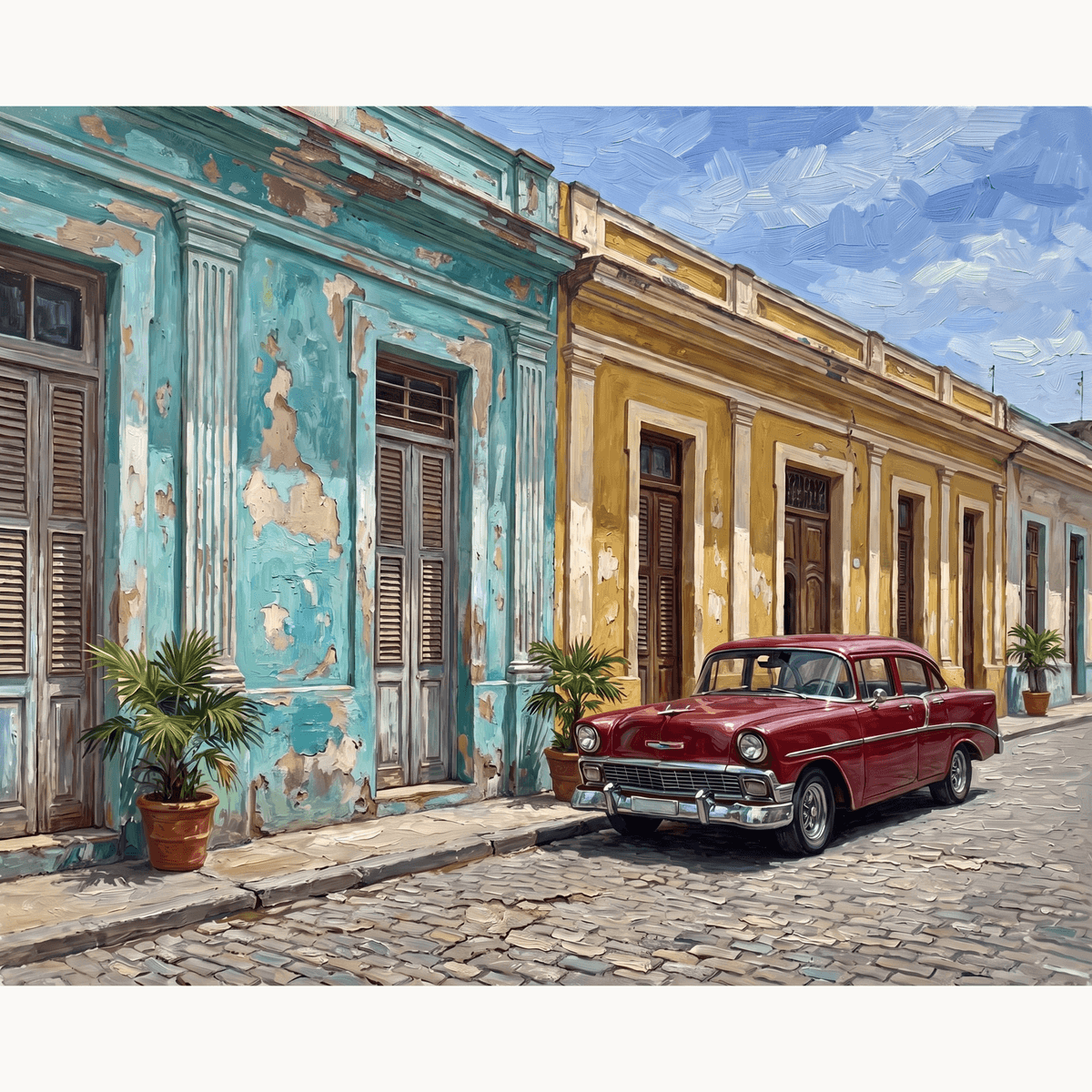 Havana Street Red Car - Number Artist Paint by Numbers Kits