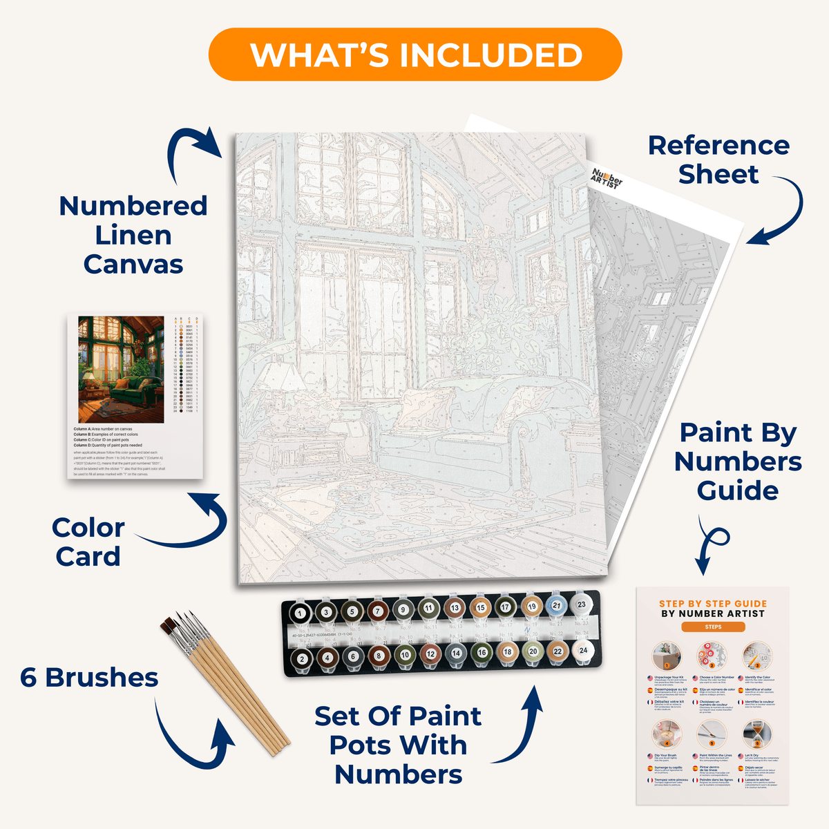 Verdant Living Room - Number Artist Paint by Numbers Kits