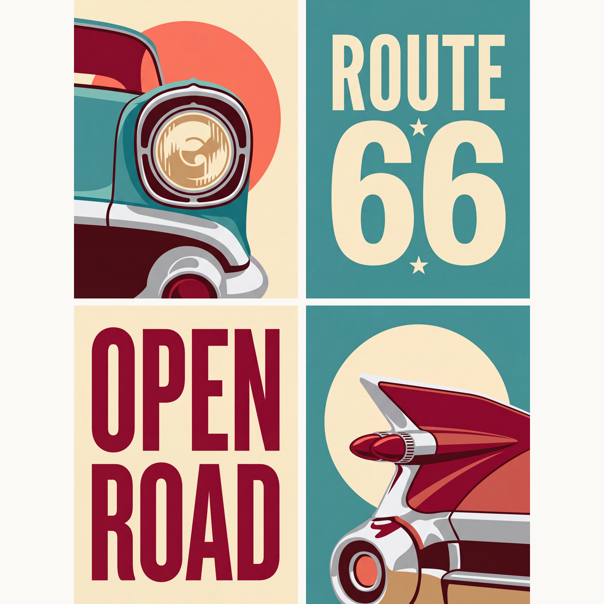 Route 66 Classics - Number Artist Paint by Numbers Kits