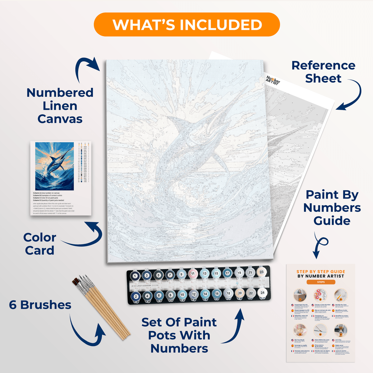 Swordfish Leap - Number Artist Paint by Numbers Kits