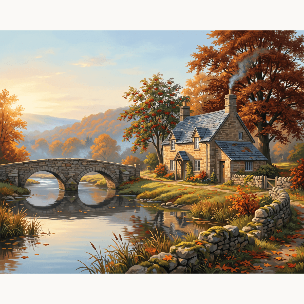 Amber Bridge Cottage - Number Artist Paint by Numbers Kits