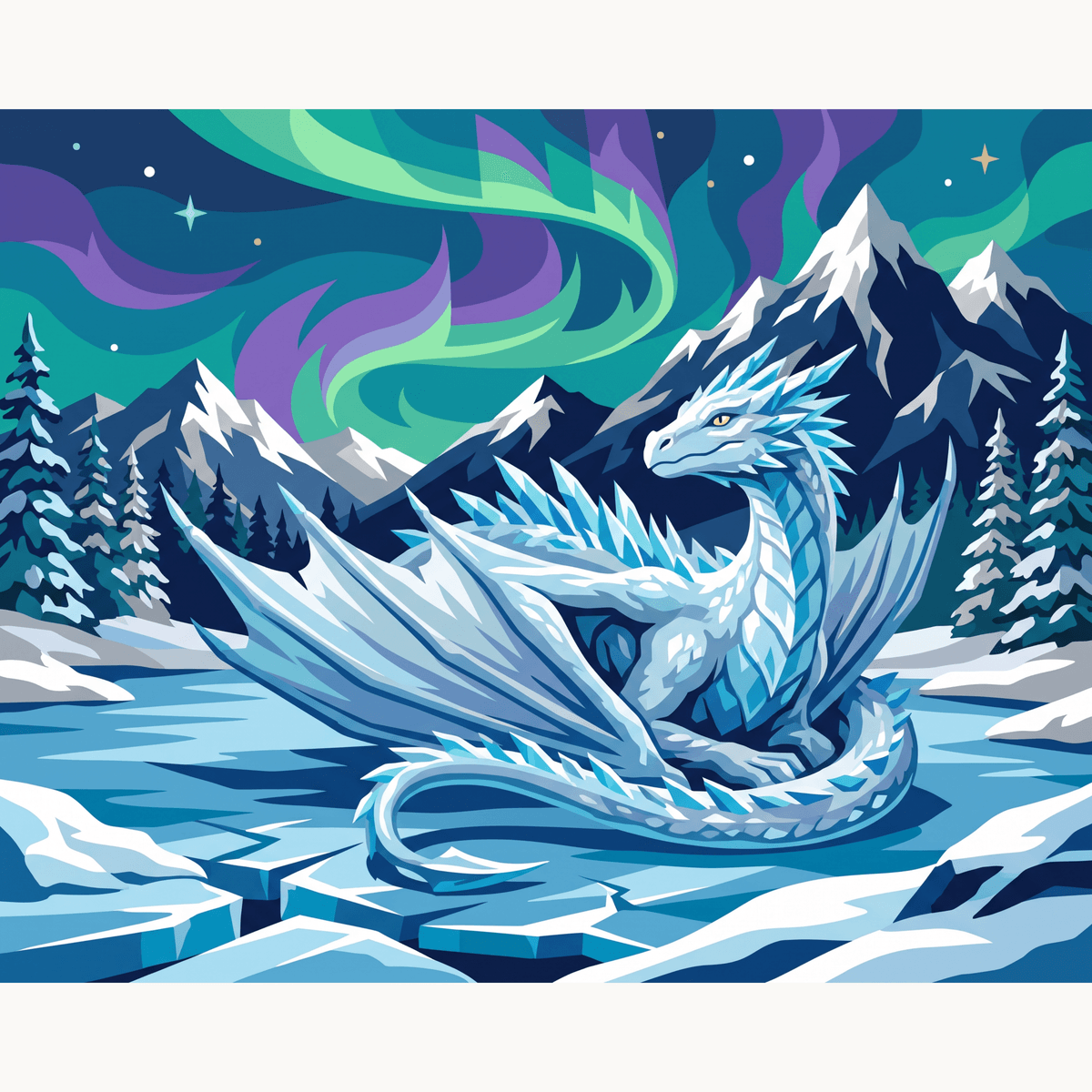 Sleeping Ice Dragon - Number Artist Paint by Numbers Kits