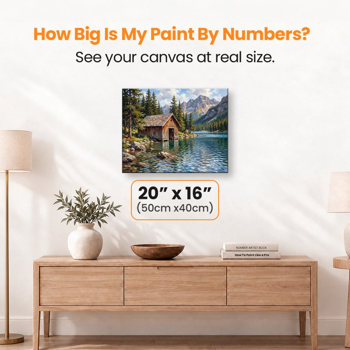 Mountain Boathouse - Number Artist Paint by Numbers Kits