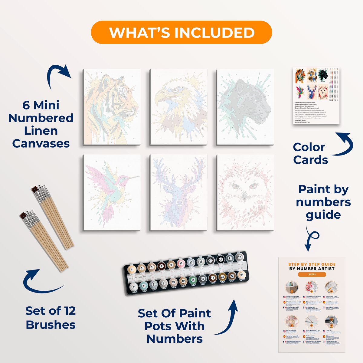 Watercolor Wildlife - Number Artist Paint by Numbers Kits