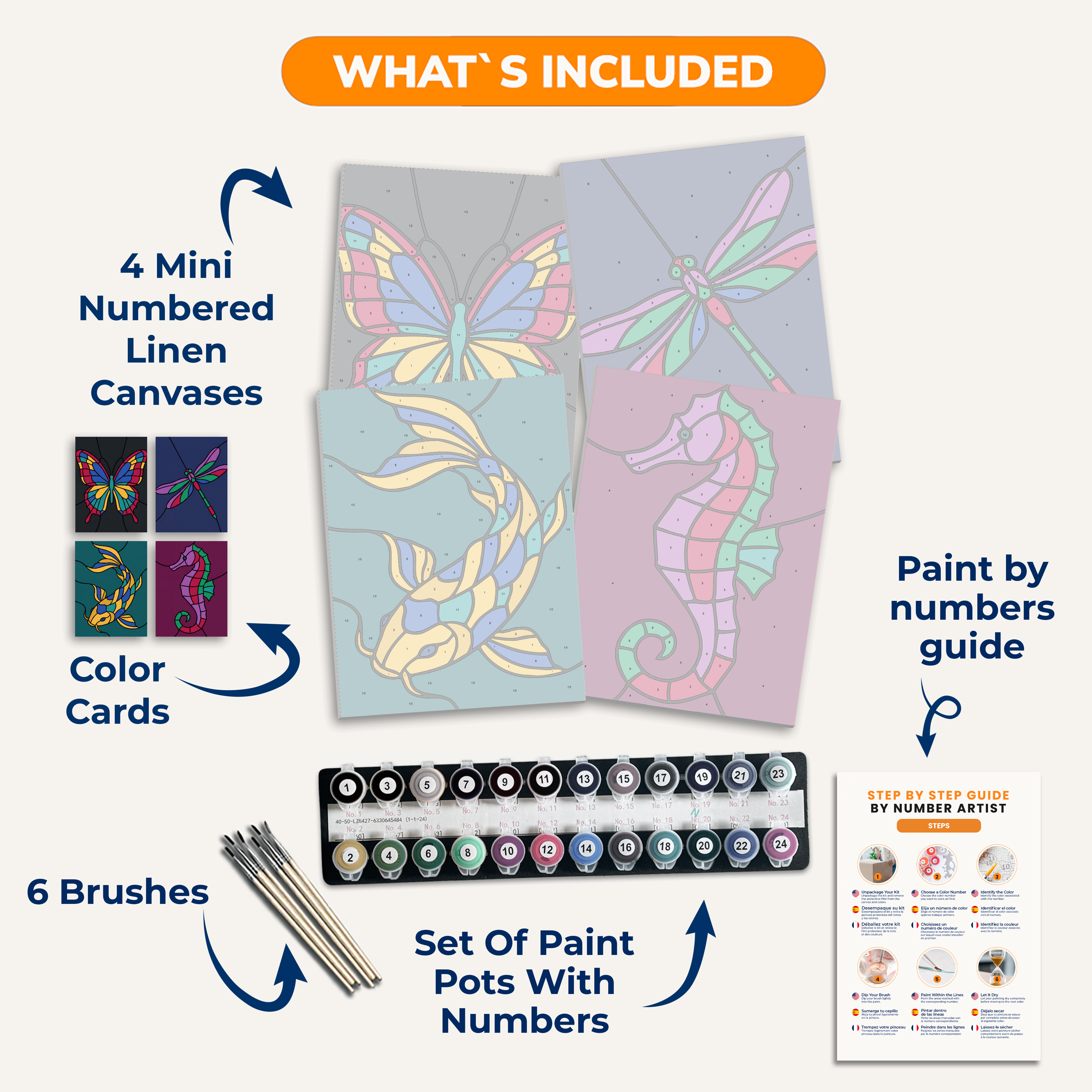 Stained Glass Creatures - Number Artist Paint by Numbers Kits