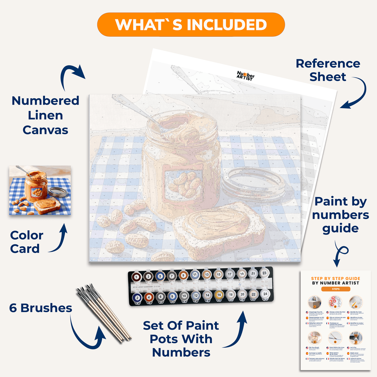 Peanut Butter Snack - Number Artist Paint by Numbers Kits