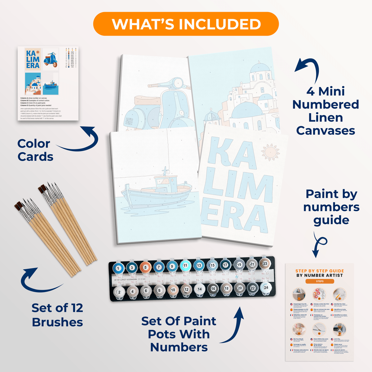 Greek Island Escape - Number Artist Paint by Numbers Kits