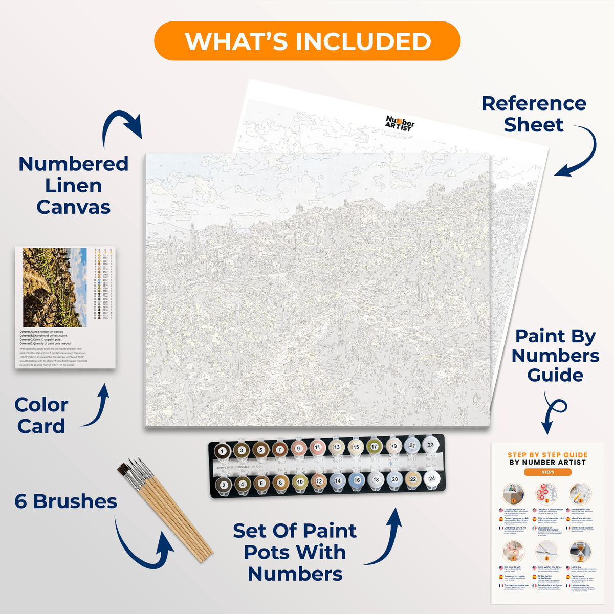 Vineyard Terraces - Number Artist Paint by Numbers Kits