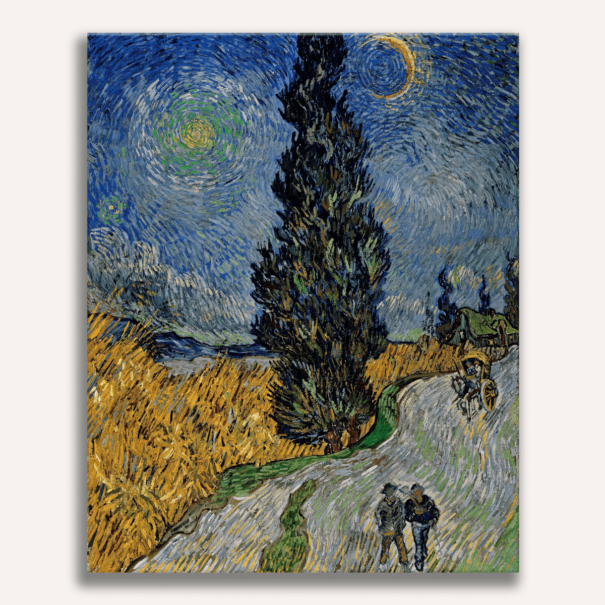 Road with Cypress and Star by Vincent Van Gogh - Number Artist Paint by Numbers Kits