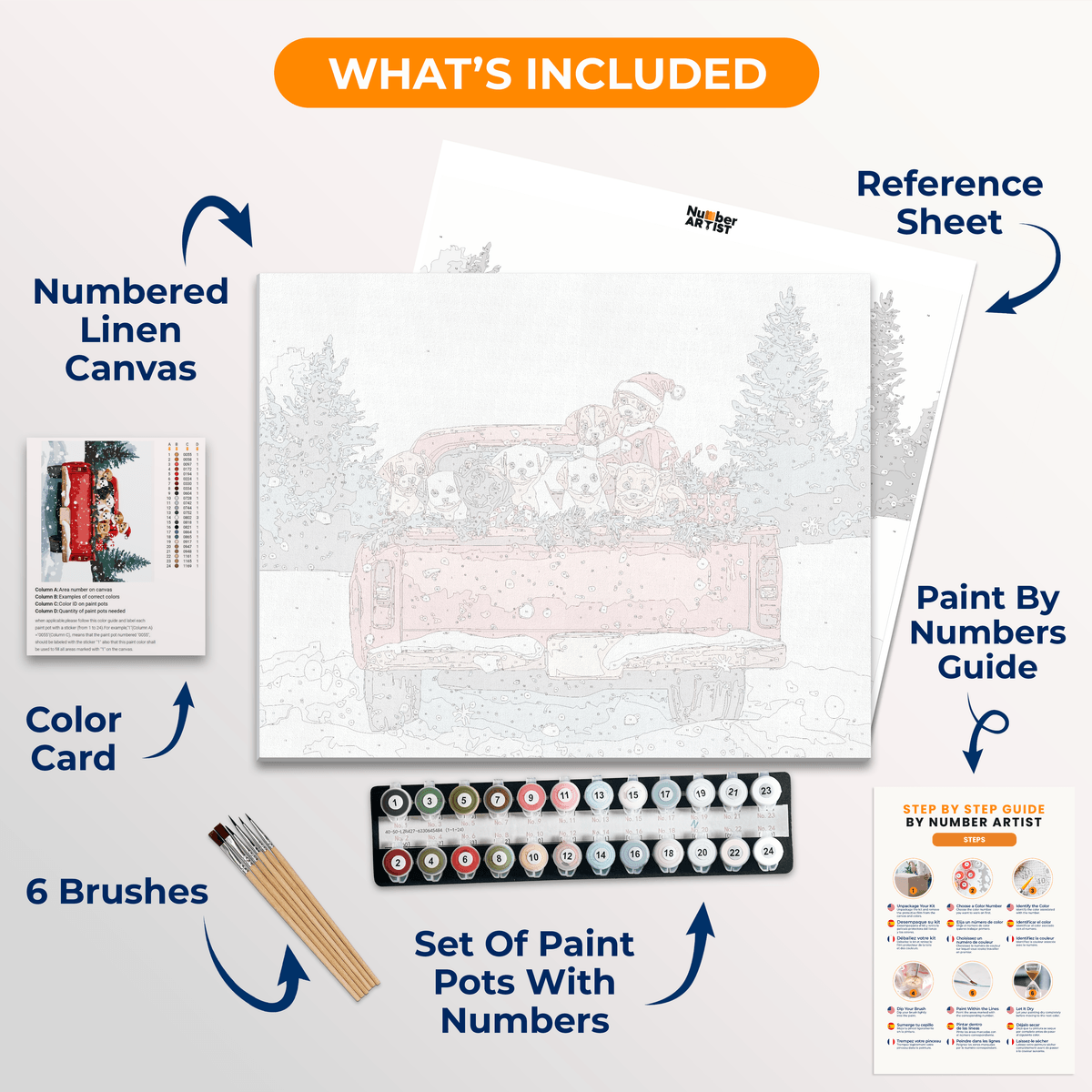 Puppy Christmas Delivery - Number Artist Paint by Numbers Kits