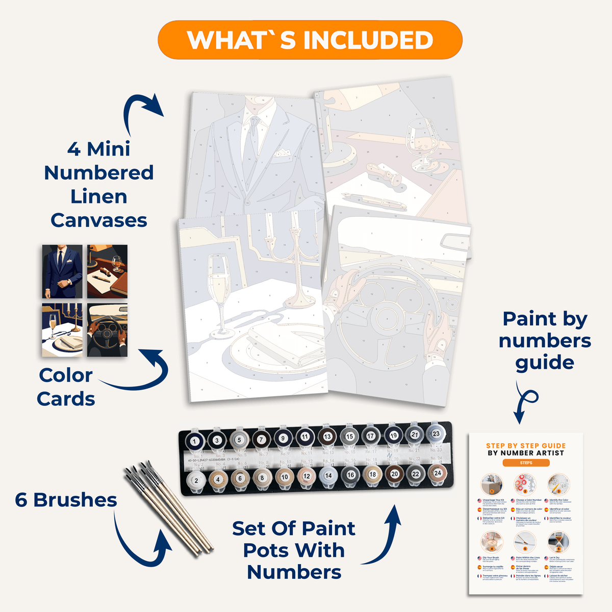 Refined Living - Number Artist Paint by Numbers Kits