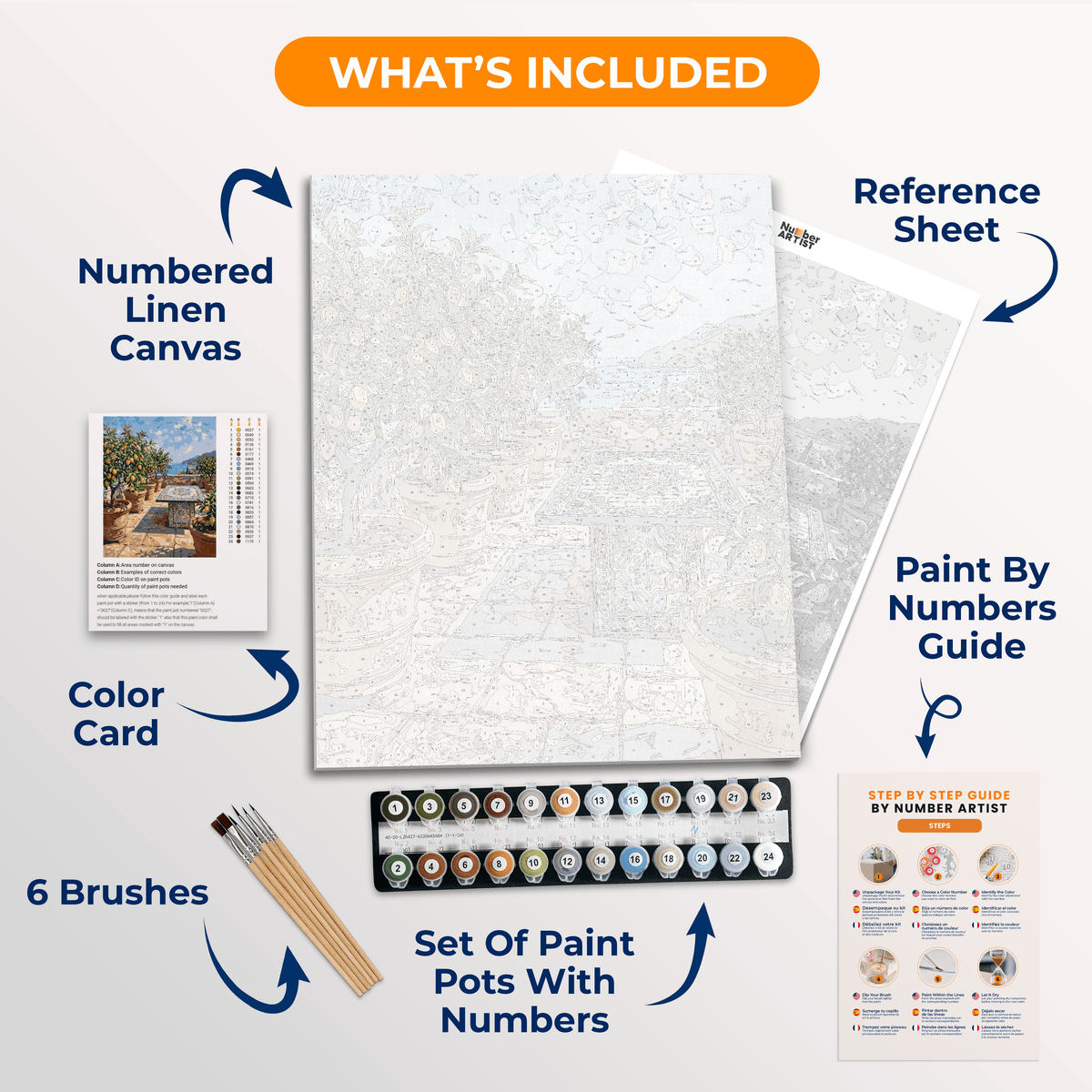Lemon Terrace Glow - Number Artist Paint by Numbers Kits