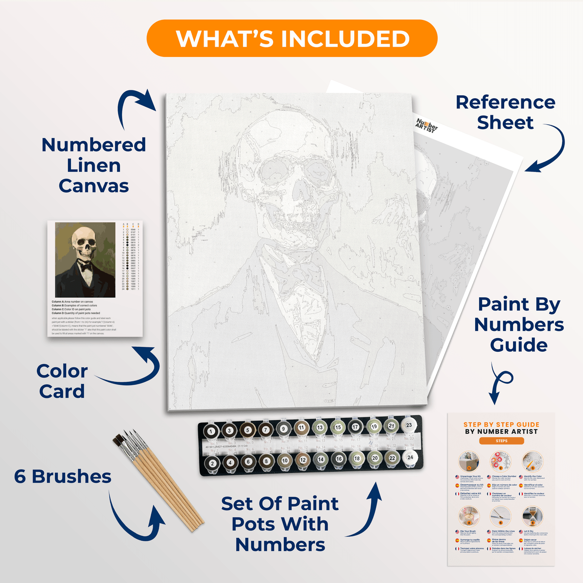 Mr. Skeleton - Number Artist Paint by Numbers Kits
