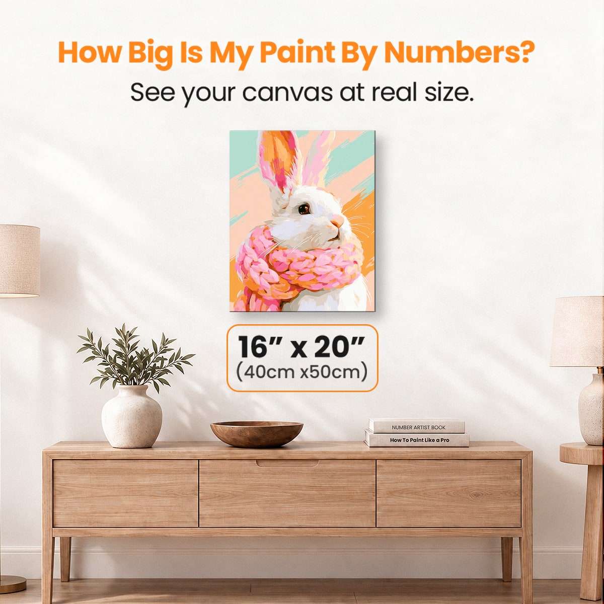 Rabbit's Pink Scarf - Number Artist Paint by Numbers Kits