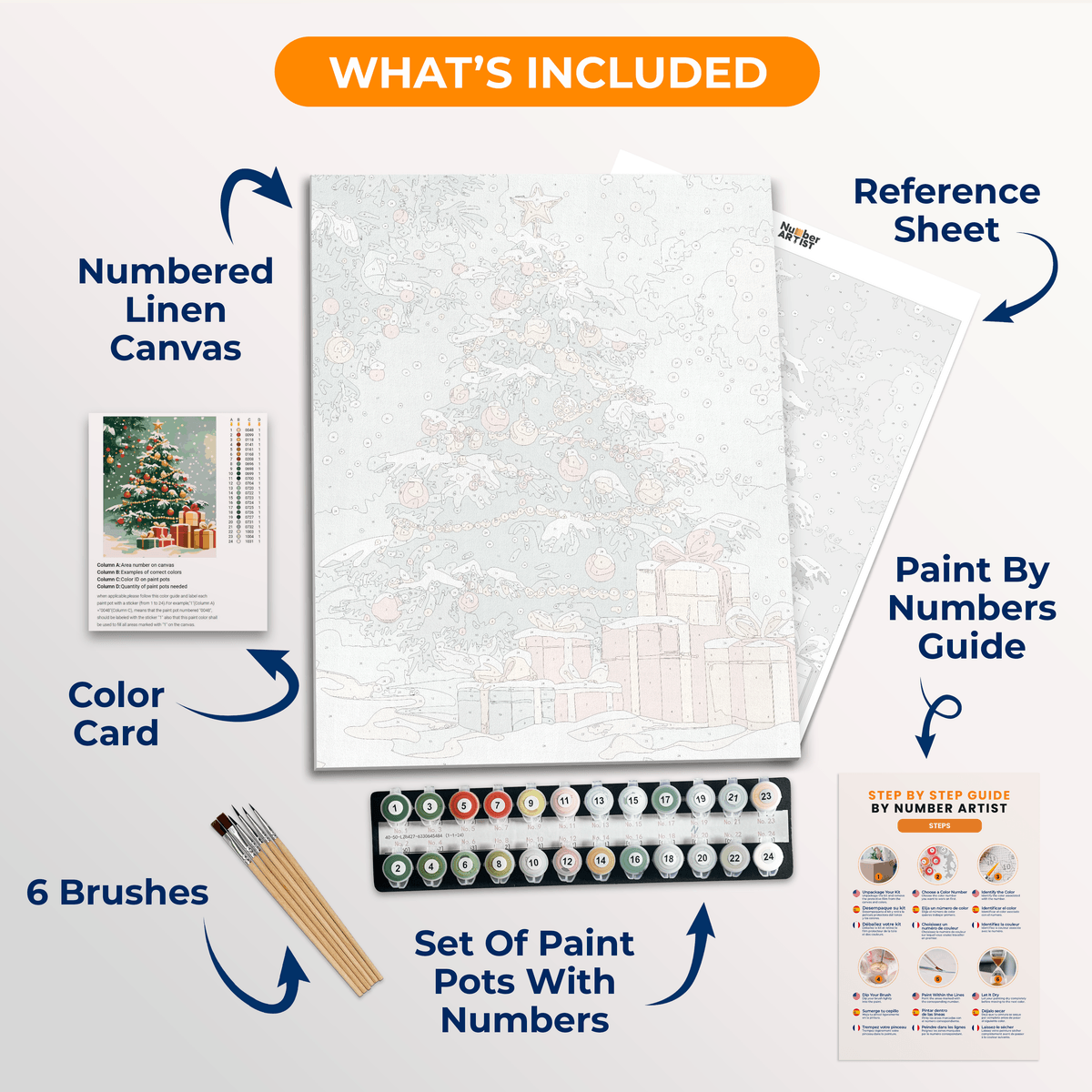 Outdoor Christmas Tree - Number Artist Paint by Numbers Kits