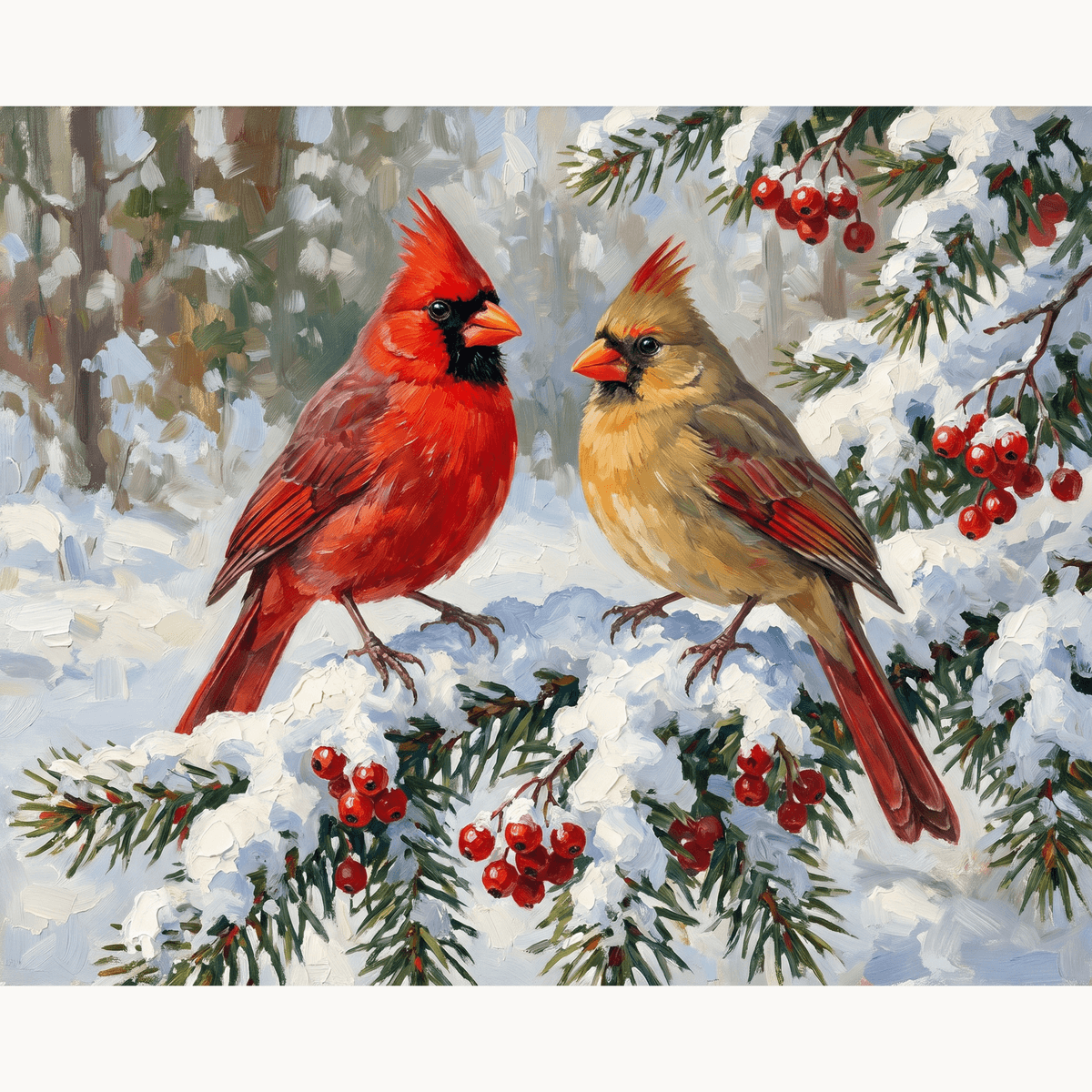 Cardinal Winter Glow - Number Artist Paint by Numbers Kits