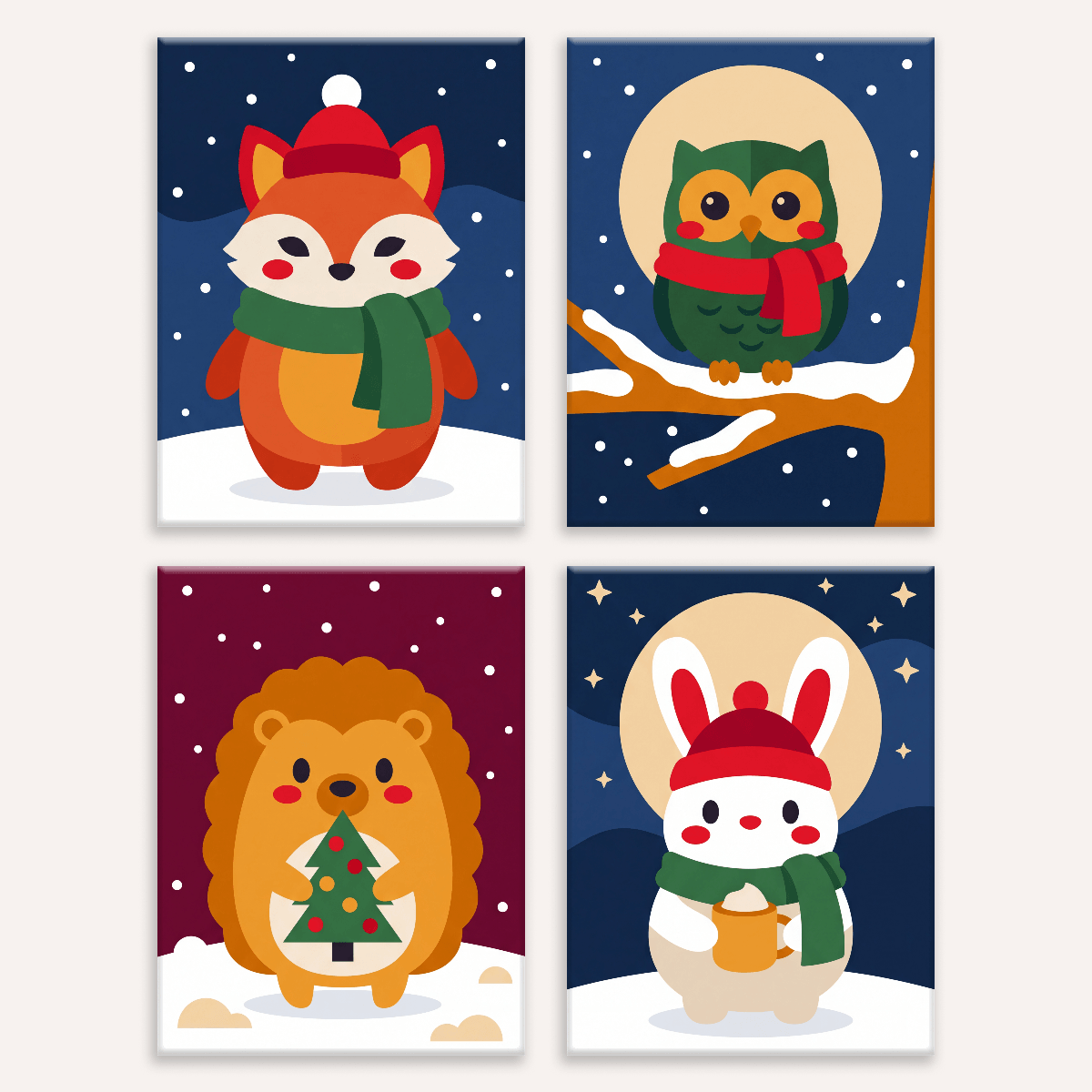 Snowy Woodland Friends - Number Artist Paint by Numbers Kits