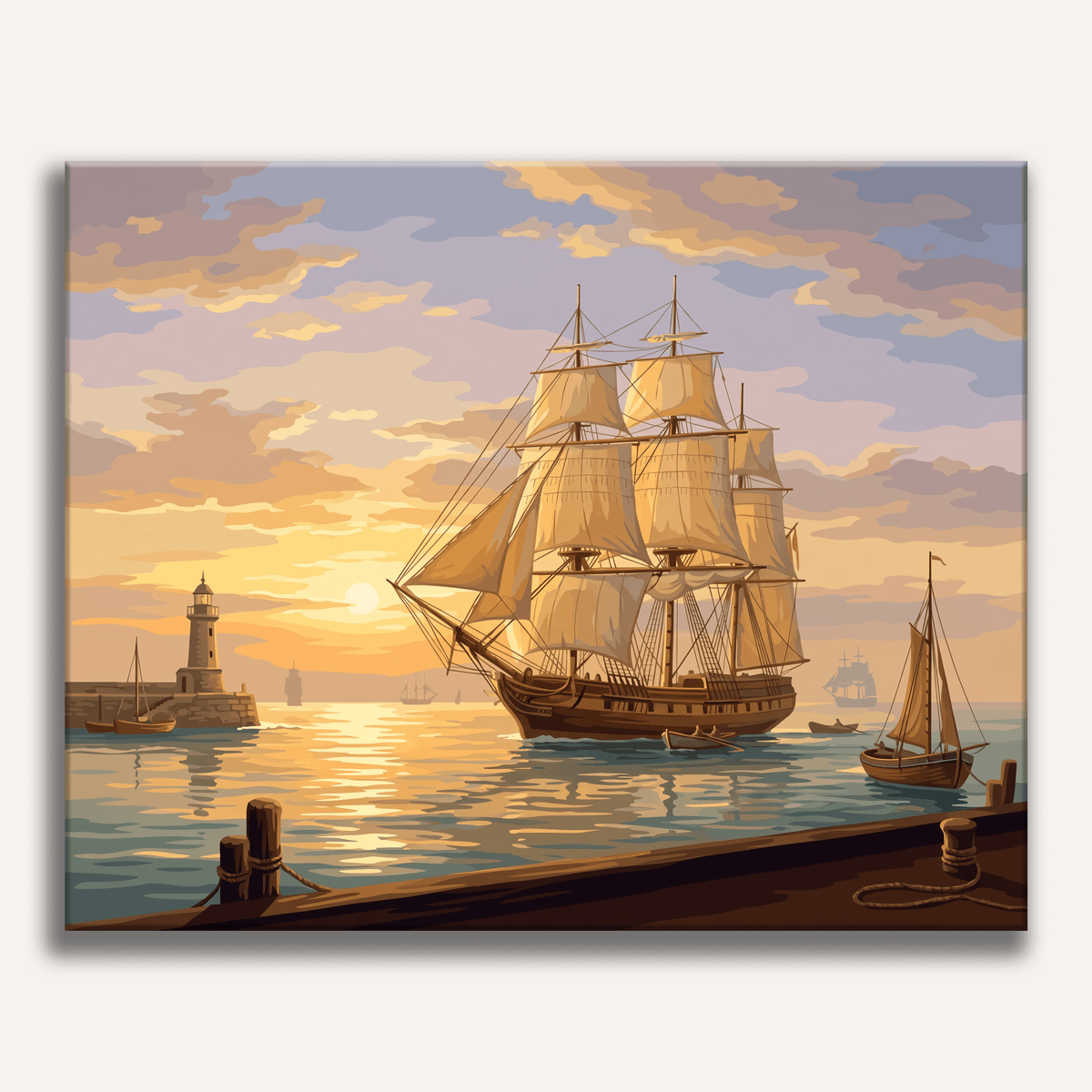 Tall Ship Sunrise - Number Artist Paint by Numbers Kits