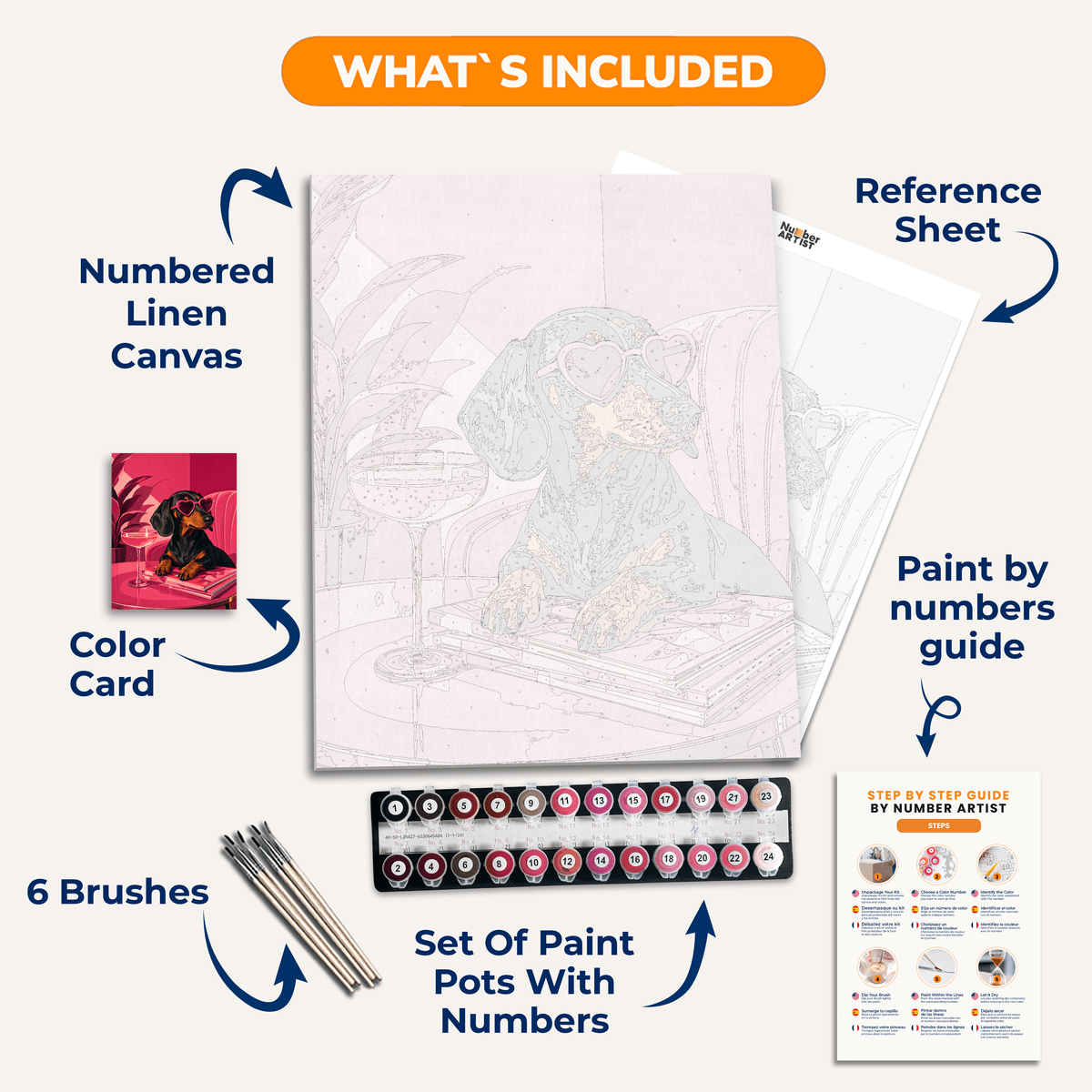Romantic Pup - Number Artist Paint by Numbers Kits