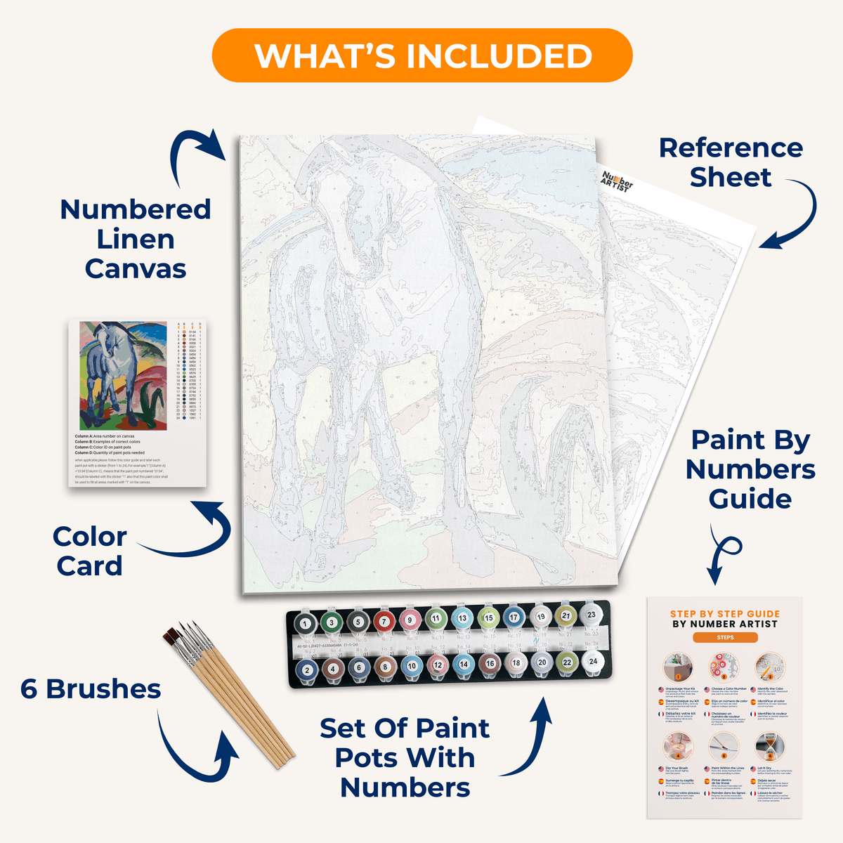 Blue Horse I by Franz Marc - Number Artist Paint by Numbers Kits