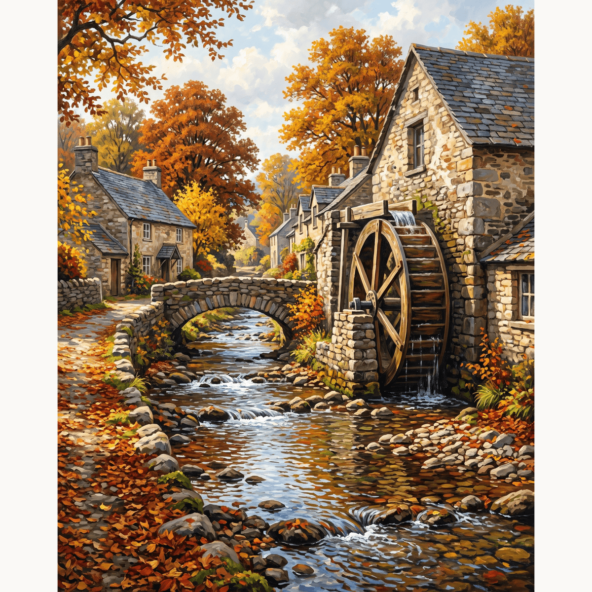 Stone Mill Autumn - Number Artist Paint by Numbers Kits