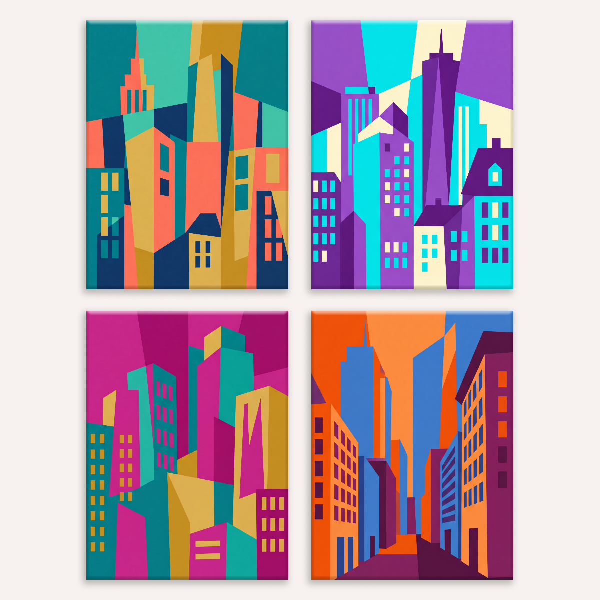 Color Block Cities - Number Artist Paint by Numbers Kits