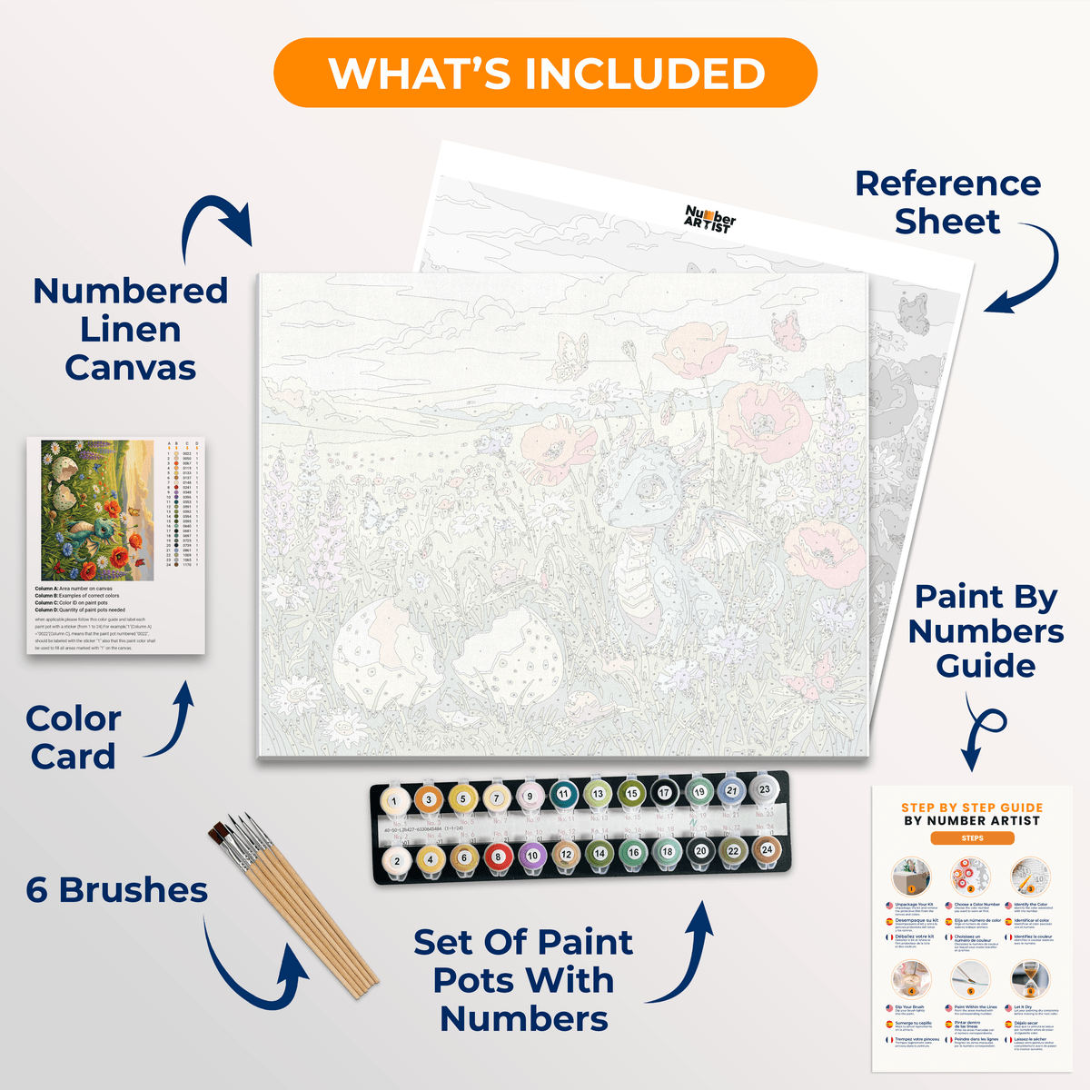 Baby Dragon Wonder - Number Artist Paint by Numbers Kits