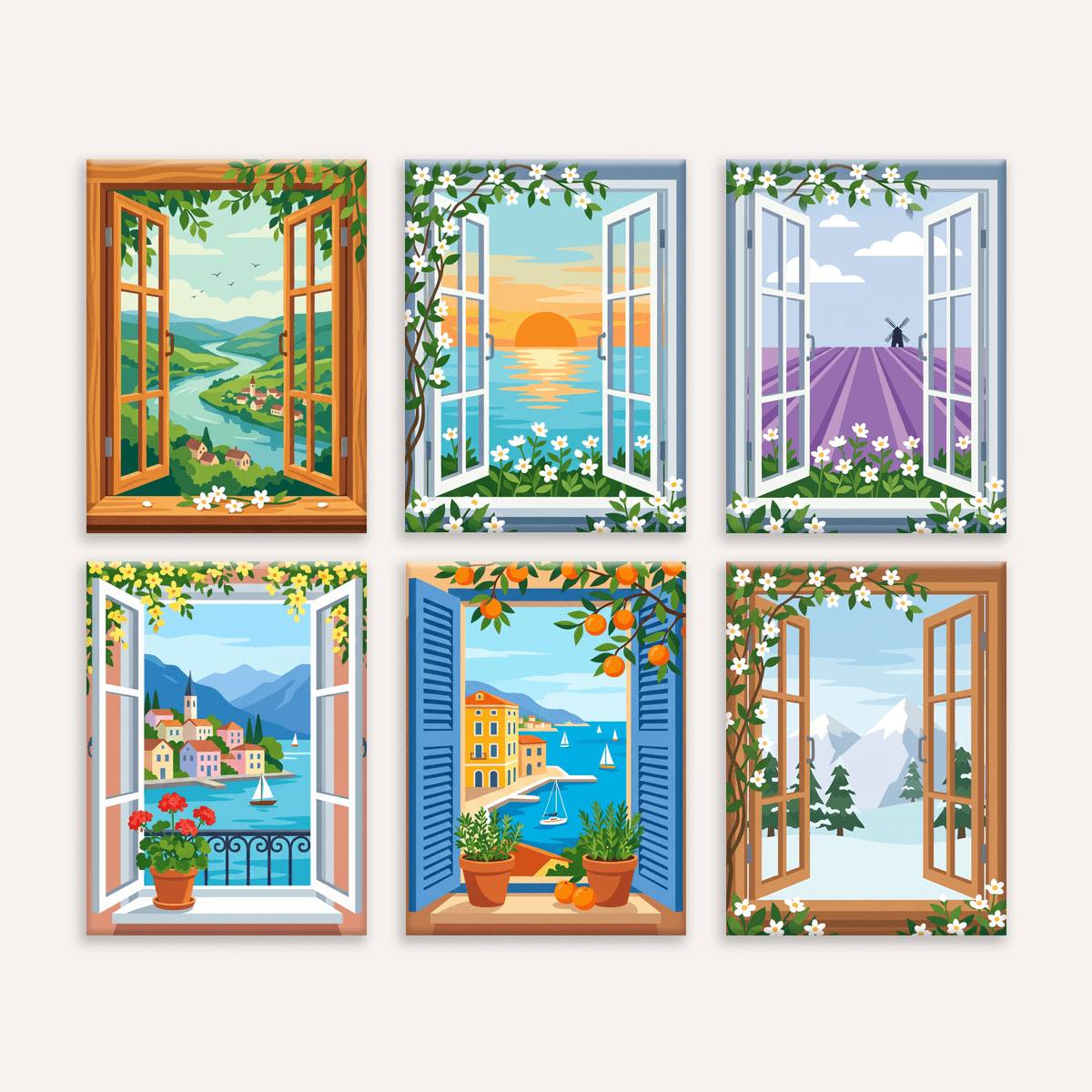 Window Views Vol. 2 - Number Artist Paint by Numbers Kits