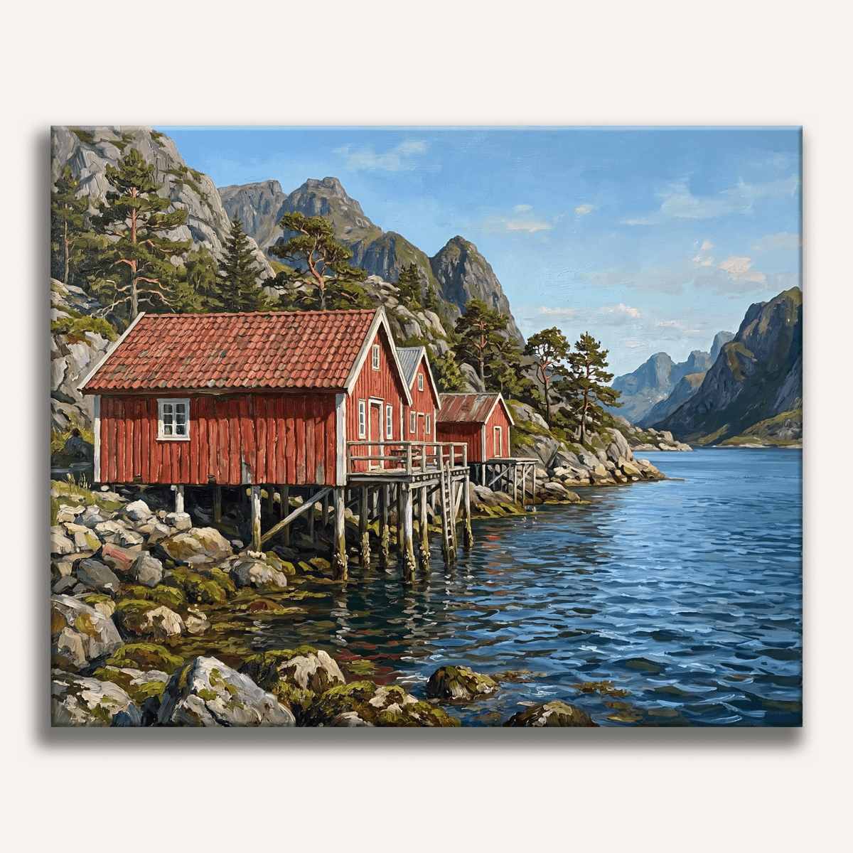 Red Hut Harbor - Number Artist Paint by Numbers Kits