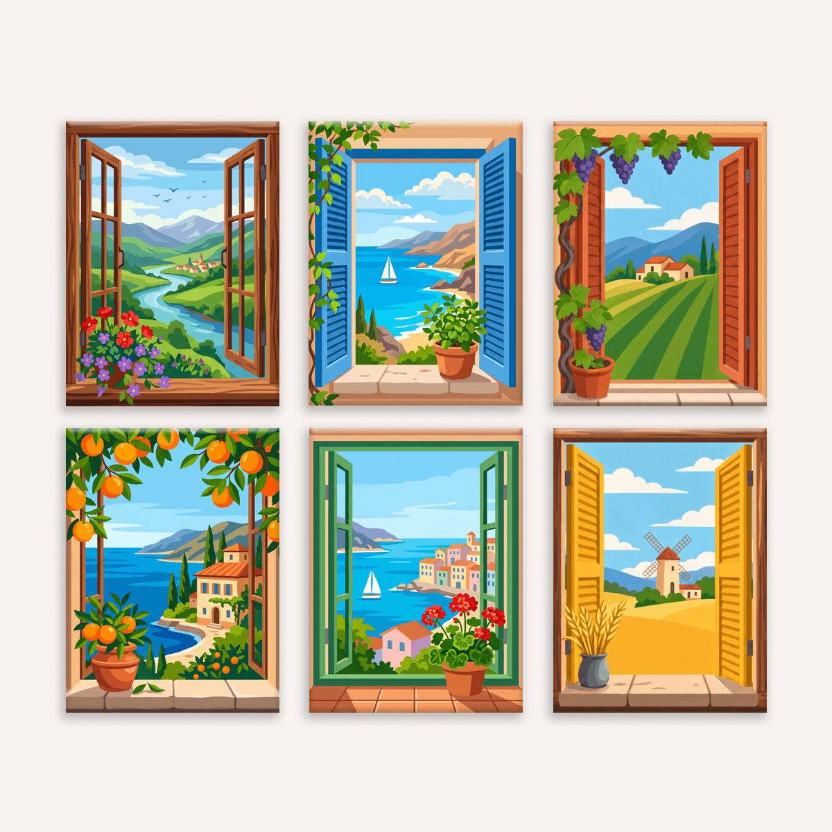 Window Views Vol. 1 - Number Artist Paint by Numbers Kits