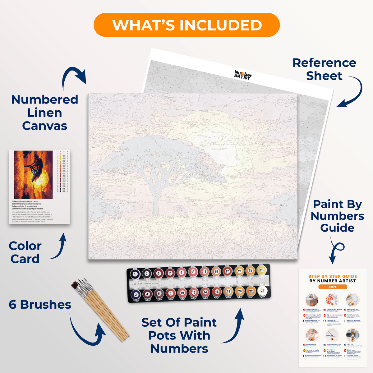 Savanna Sunset - Number Artist Paint by Numbers Kits