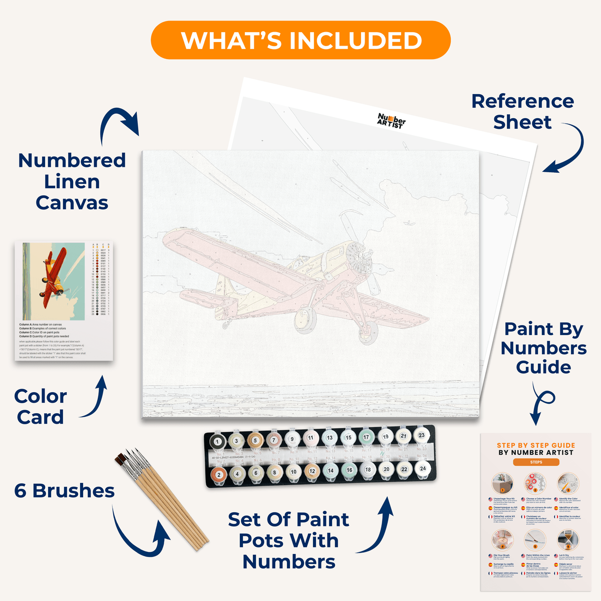 Yellow Aviator - Number Artist Paint by Numbers Kits